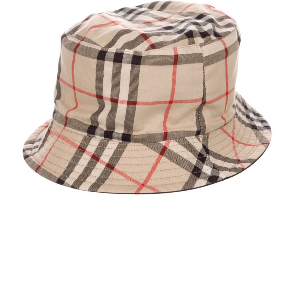 Burberry Beige Check Bucket Hat - Picture 2 of 3